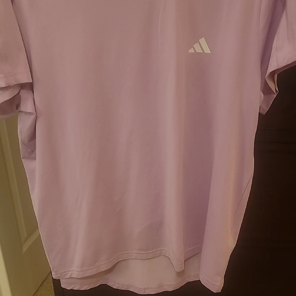 Adidas Dry Fit Womens Light Purple Short Sleeve Tee - Picture 2 of 7